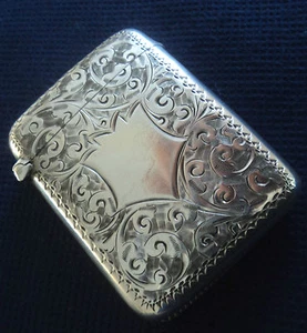 Victorian Silver Floral Leaf Art Nouveau Vesta / Match Safe h/m 1899 Samuel Levi - Picture 1 of 6
