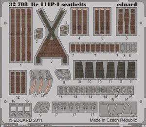ED32708 Eduard 1:32 Heinkel He-111P-1 Pre-Painted Colour Seatbelts - Bild 1 von 1