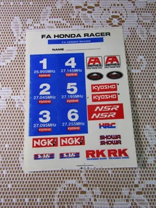 731X Vintage Kyosho Japón Fa Honda Racer Tabla 10CM 14CM Calcomanía - Imagen 1 de 2
