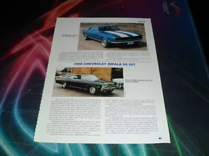 Chevrolet Impala SS 427 1968 original Nova SS 396 Chevelle SS 396 escritura - Imagen 1 de 2