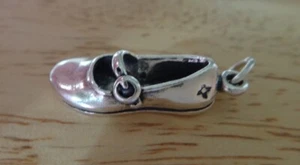 9x23mm 3D Mary Jane Typ Schuhband Schnalle Sterlingsilber Charm - Bild 1 von 5