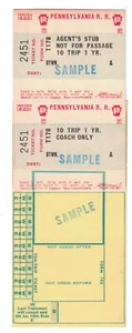 THE PENNSYLVANIA RAILROAD CO. 10 REISETICKET PROBE - Bild 1 von 2