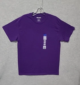 Purple Gildan Short Sleeves T Shirt Tee Men's Size Medium Preshrunk 100% Cotton - Picture 1 of 5