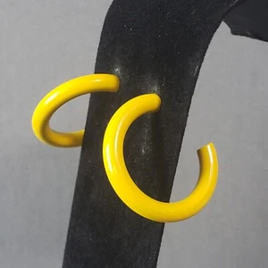 "Orecchini Cerchio Pendente Metallo Giallo Metà Secolo Modernisti Retro Boho Trafitti 1,25" - Foto 1 di 9