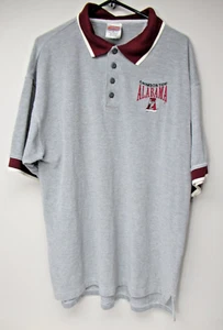 Vintage Cadre Athletic Alabama Crimson Tide Gray Knit Polo 1990s Size XL - Picture 1 of 7