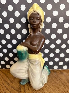 Figura Coleccionable Vintage Royal Copley Blackamoor Bailarín 8.5" T - Imagen 1 de 7