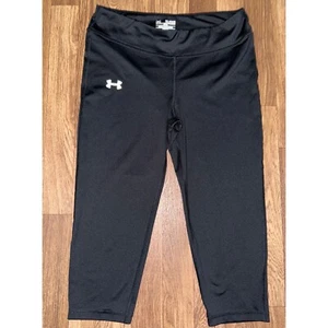 Under Armour Training Capri Leggings Fitted YXL Youth Girls Black - Picture 1 of 5