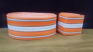 Vintage Wellington RE-WEB KIT Lawn Chair Webbing 79 Feet ORANGE & White - Picture 1 of 9