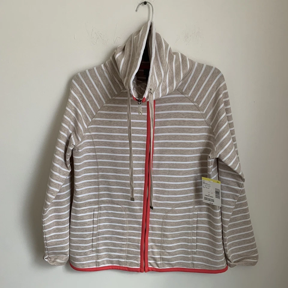 Jaqueta Laura Scott Feminina S Zíper Completo Nova Com Etiqueta French Terry Missy Listra Algodão Confortável - Imagem 1 de 4