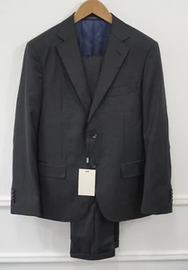 Men Suitsupply Suit Napoli Charcoal Grey Pure Wool Reda Size 24 EU48S UK/US38S - Picture 1 of 11