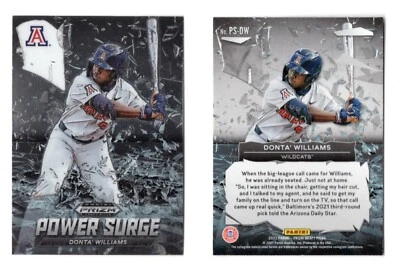 DONTA WILLIAMS 2021 PANINI PRIZM DRAFT PICKS POWER SURGE PS-DW AZ WILDCATS - Image 1 of 3