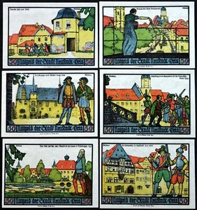 RARE COMPLETE SET ORLA NOTGELD! HISTORIC HIGHLIGHTS incl PUNISHMENT OF CON MAN! - Picture 1 of 1