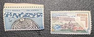 5 Cent 1963 Science/5 Cent 1964 Nevada USPS Stamp - Picture 1 of 1