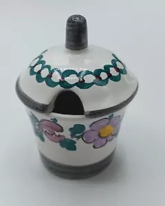 Bauernblumen Pattern- Farmers Flowers MCM Vintage Gmundner Keramik Mustard Jar - Picture 1 of 11
