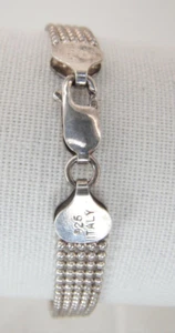 925 Italy 5 Row Wide Ball Bead Chain Bracelet Marked IBB 7.12g - Picture 1 of 16