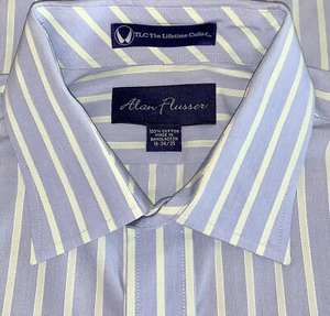 Alan Flusser Men's 16-34/35 Classic Fit Long-Sleeve Striped Dress Shirt - Picture 1 of 3