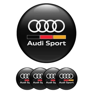 Audi Dome Glossy Stickers Decals logo Car Wheel Center Caps Badge Emblem 4pcs. - Picture 1 of 26