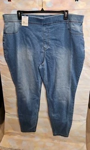terra & sky Womens plus size 3X (24W-26W) Light Wash Skinny High-rise Jeggings - Picture 1 of 5