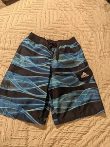 ADIDAS Size M Boys Stretch Waist Drawstring Lined Swimming Shorts Trunks  - Picture 1 of 4