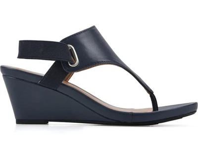 Sandalia de cuña White Mountain All Dres azul marino lisa 7 nueva $70 Foto 1 de 4