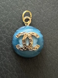 Chanel Zipper Pull/Charm Blue/Black W/gold 14mm- - Picture 1 of 5
