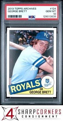 2013 TOPPS ARCHIVES #124 GEORGE BRETT HOF PSA 10 - Image 1 of 3
