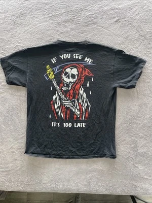 Cactus & Skull Mens Grim Reaper Large Graphic Black T Shirt Size L - Image 1 of 4