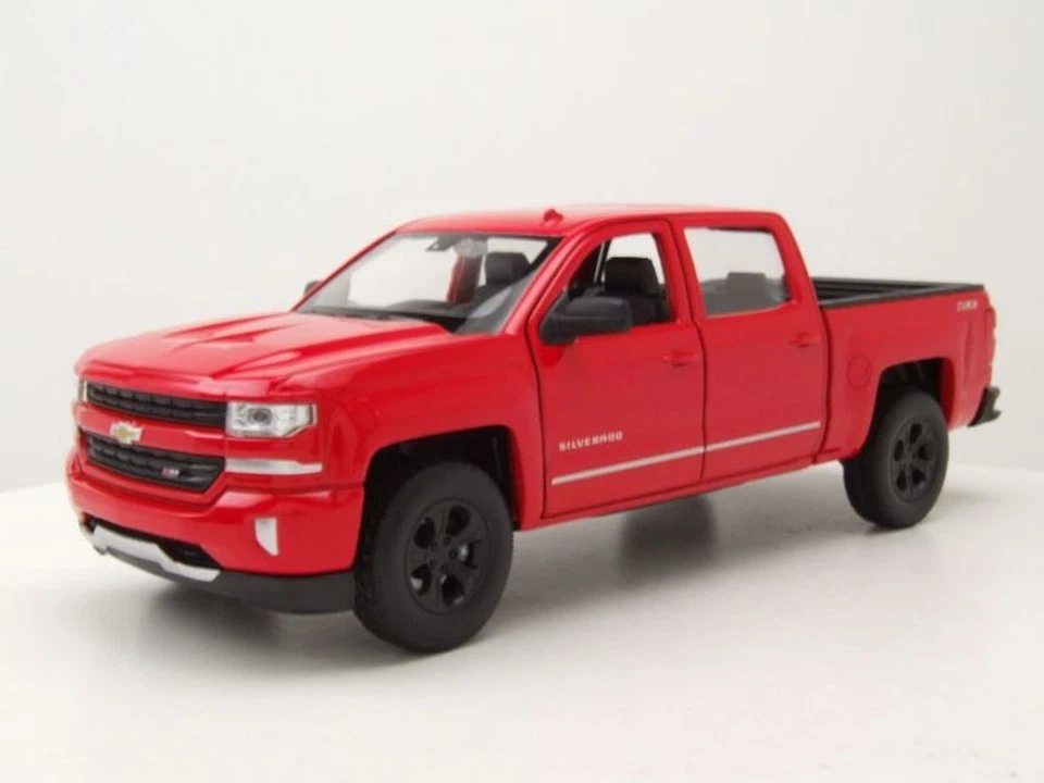 Chevrolet Silverado Pick Up 2017 Rosso Modellino Auto 1 24 Welly