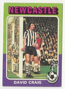 Topps Football Red & Grey Back 1975 #108 - David Craig - Newcastle Utd VG Cond