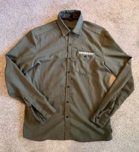 Specialized Utility Flannel Long Sleeve Button Shirt Mens Size Medium Olive Grn - Picture 1 of 6