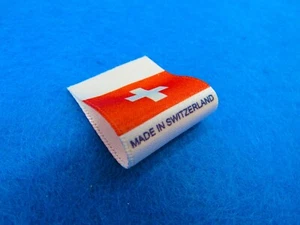 Made in Switzerland Flag Labels Sew In Small Fold 25x25mm - Picture 1 of 2