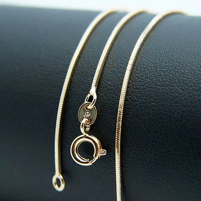 18k Gold F 46cm 18'' snake smooth necklace 1mm solid chain for pendant AUS MADE - Image 1 of 4