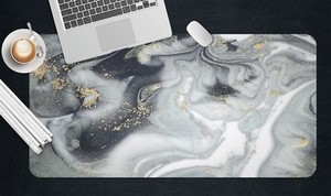 3D Silver Wave 230 Texture Non-slip Office Desk Mouse Mat Keyboard Game