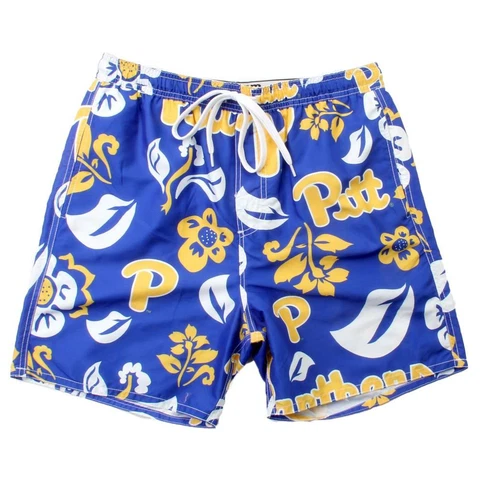 Men's Pitt University Panthers Swim Trunks Floral Swim Shorts Cover