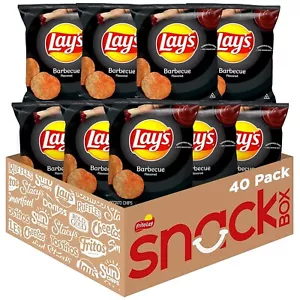 Lay's Barbecue Flavor Potato Chips 40 Count Individual 1 oz Bags - Picture 1 of 3