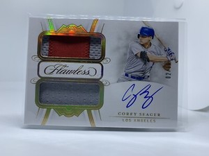 2020 Panini Flawless Baseball Corey Seager GOLD Dual Patch Auto 2/10! #DPA-CS