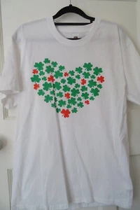 Ladies St Patricks Day T-shirt with Shamrock Heart on front Size M - Picture 1 of 3