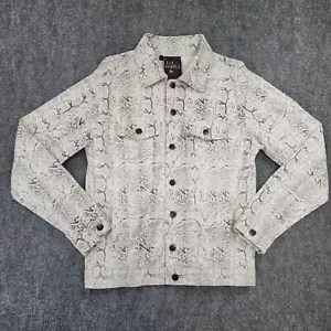 The People Vs Jacket Womens Large White Snake Denim Trucker Festival Rock & Roll - Picture 1 of 22