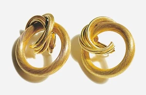 Miriam Haskell Ohrclips 60er Jahre goldfarben verschlungen Roped Design - Bild 1 von 6