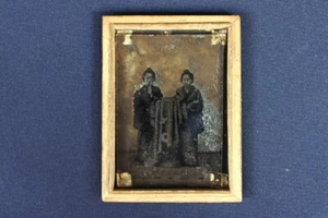 Antico Negativo Vetro Foto Giapponese Piatto Secco Donna Giapponese in Kimono - Foto 1 di 12