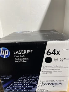Genuine HP 64X CC364XD Dual Pack LaserJet Black High Volume Print Cartridges - Picture 1 of 5