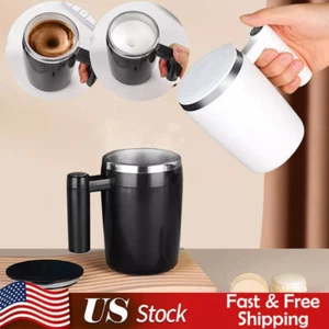 Mug Auto Self Stirring Magnetic Stainless Steel Coffee Milk Tea Cup Smart Mixing - Picture 1 of 17