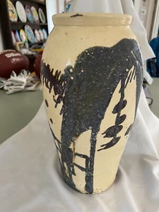 1970s studio pottery J SMYSER 11” vase amphora textured mcm mid century modern - Picture 1 of 4