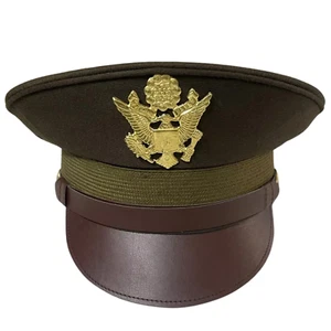 U.S. WWII Officer Visor Crusher Cap: Winter (OD Green)- All Size - Picture 1 of 4