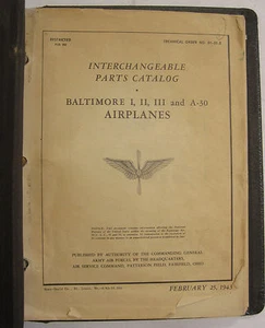1943 A-30- Baltimore I,II,III Original Interchangeable Parts Catalog-Not Illust. - Picture 1 of 1