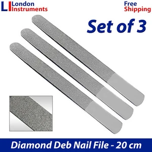 Chiropody Podiatry Diamond Deb Foot Skin And Nail File Double Ended Set of 3 New - Picture 1 of 9