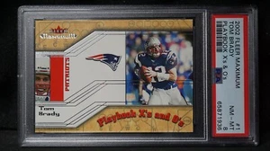 2002 Fleer Maximum Playbook X's & O's #1 Tom Brady Patriots PSA 8 - POP 8 - Picture 1 of 7