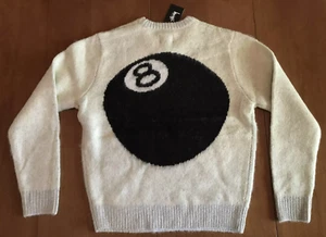 Stussy 8 BALL HEAVY BRUSHED MOHAIR SWEATER CREAM - Picture 1 of 10