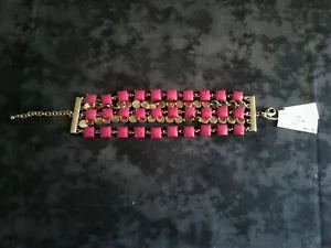 BRANDNEU NEU MIT ETIKETT CHARTER CLUB GOLD UND ROSA CHICKLET ARMBAND - Bild 1 von 1