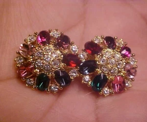 Vintage RÖMER CLIP OHRRINGE BLUME STRASS SCHÖN~~ - Bild 1 von 5